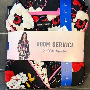 Room Service Black Floral Pajama Set